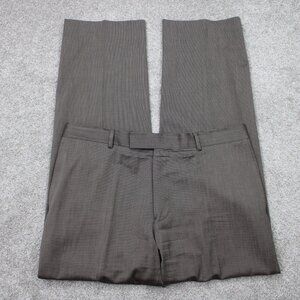 BOSS Hugo Boss Dress Pants Men 36x32 Brown James Brown US Wool/Cotton Flat Front